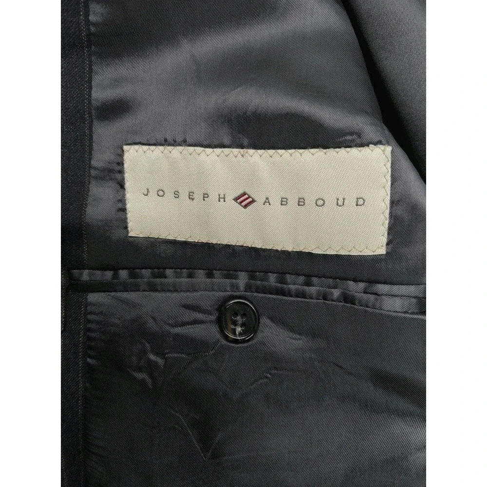 Joseph Abboud Wool Sport Coat 42L Black Brown Stripe USA 2 Button 1427/2